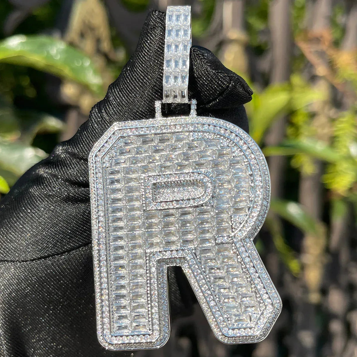 Edition Two Layers A~Z Iced Out Initial Custom Name Necklace Pendant - Luxury Custom Jewelry - CaratixJewelry